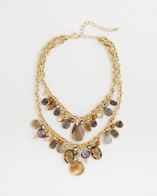 Faceted Gem Drop Off Bib Necklace