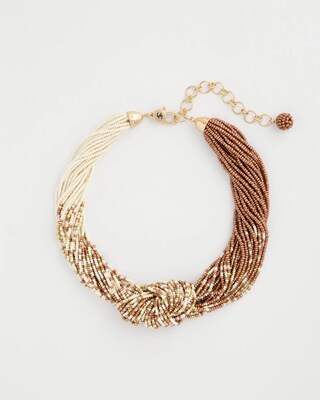 Layered Beaded Knot Necklace