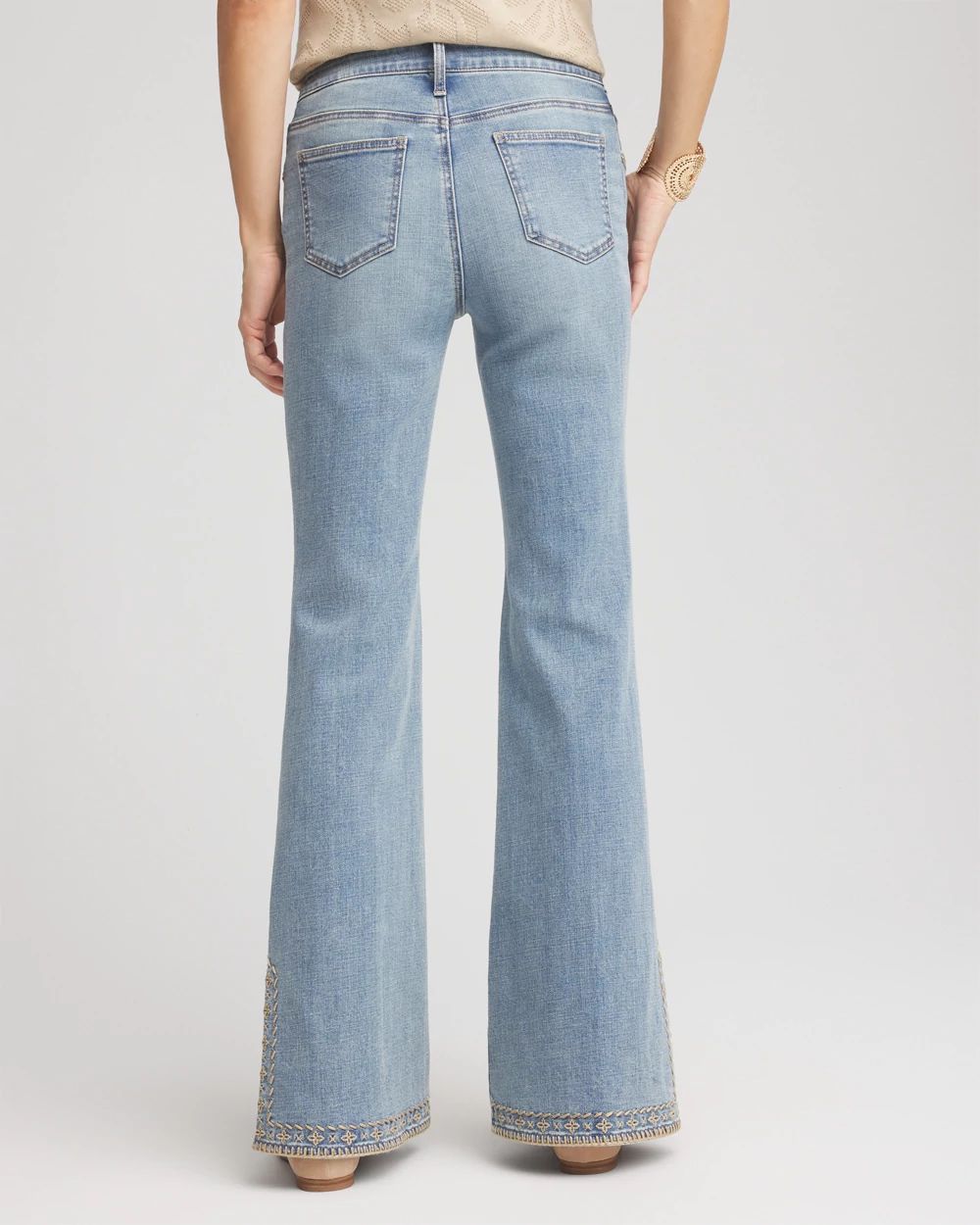 Girlfriend Whipstitch Flare Jeans