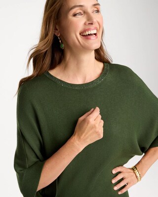 Sequined Cape Sleeve Pullover click to view larger image.