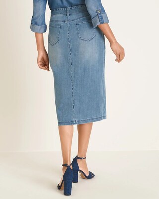 Button-Front Denim Skirt