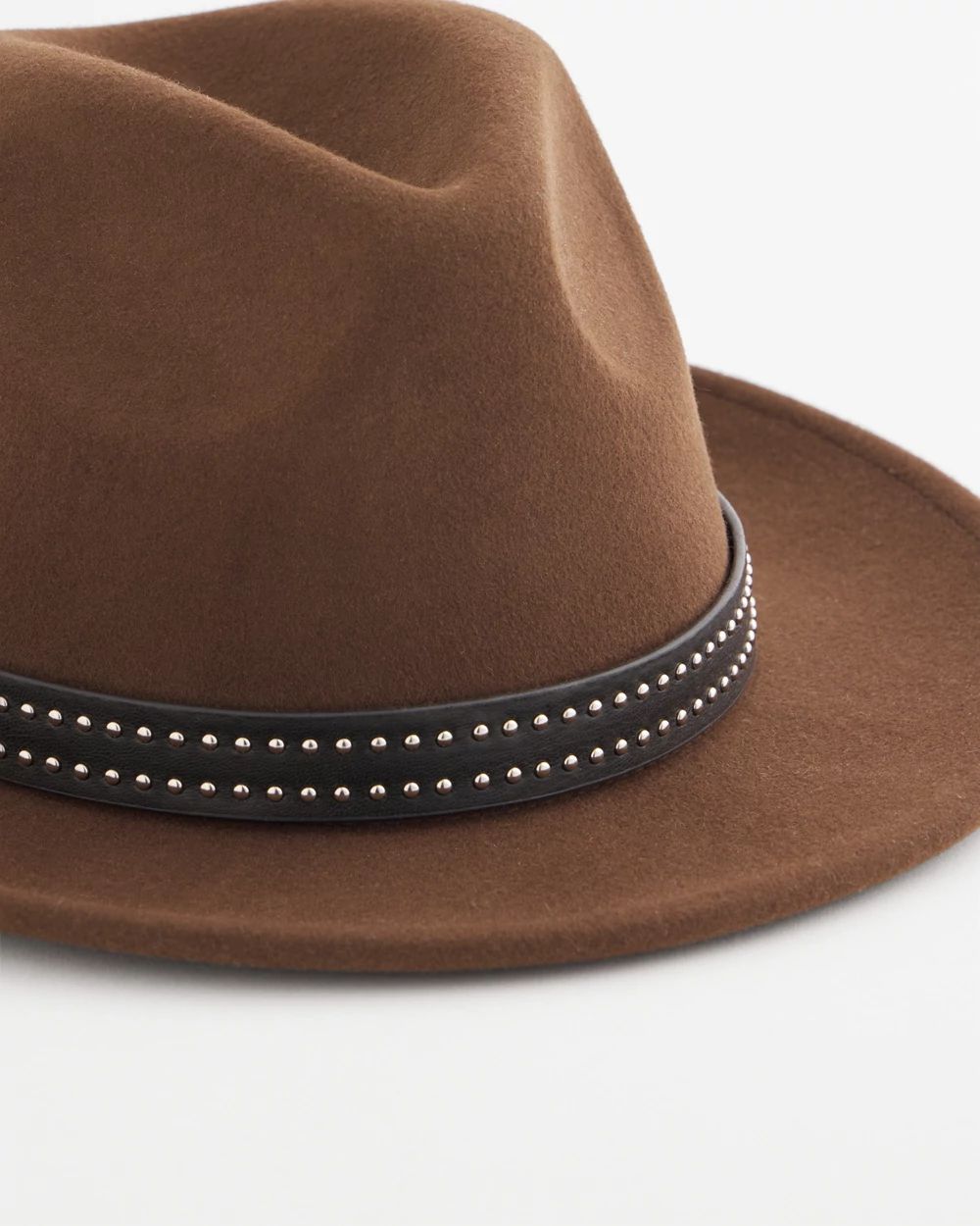 Studded Wool Felt Fedora Hat