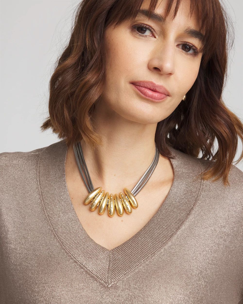 Mixed Metal Collar Necklace