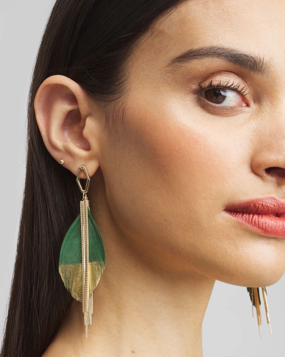 No Droop™ Green Fringe Earrings