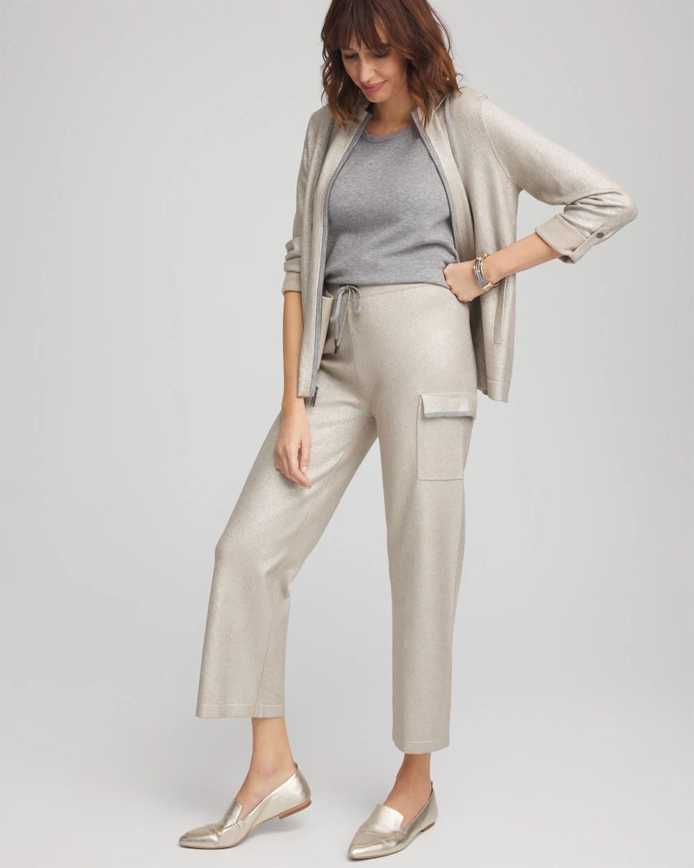 Zenergy® Luxe Foil Cashmere Blend Cargo Pants
