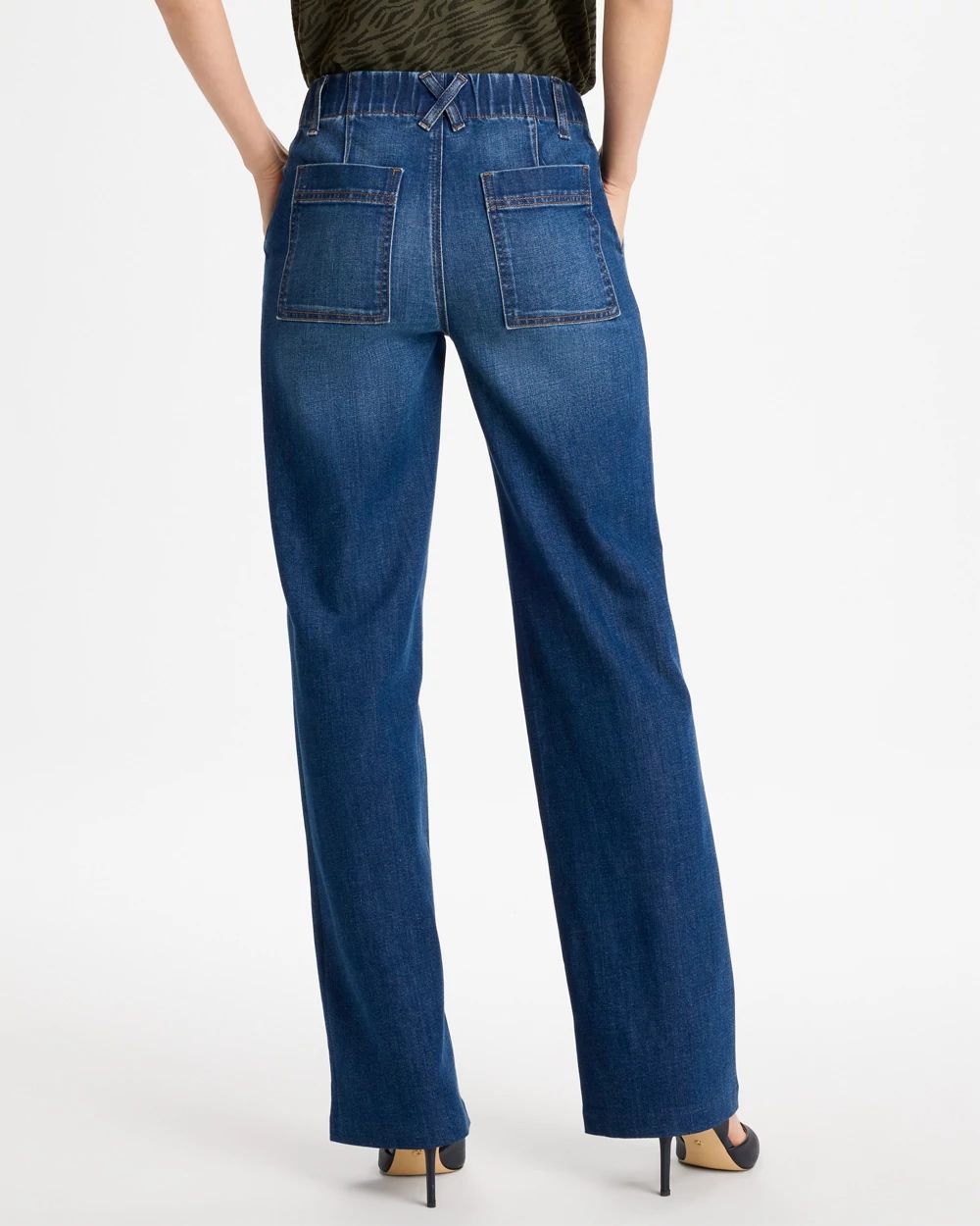 High-Rise Wide-Leg Trouser Jeans click to view larger image.