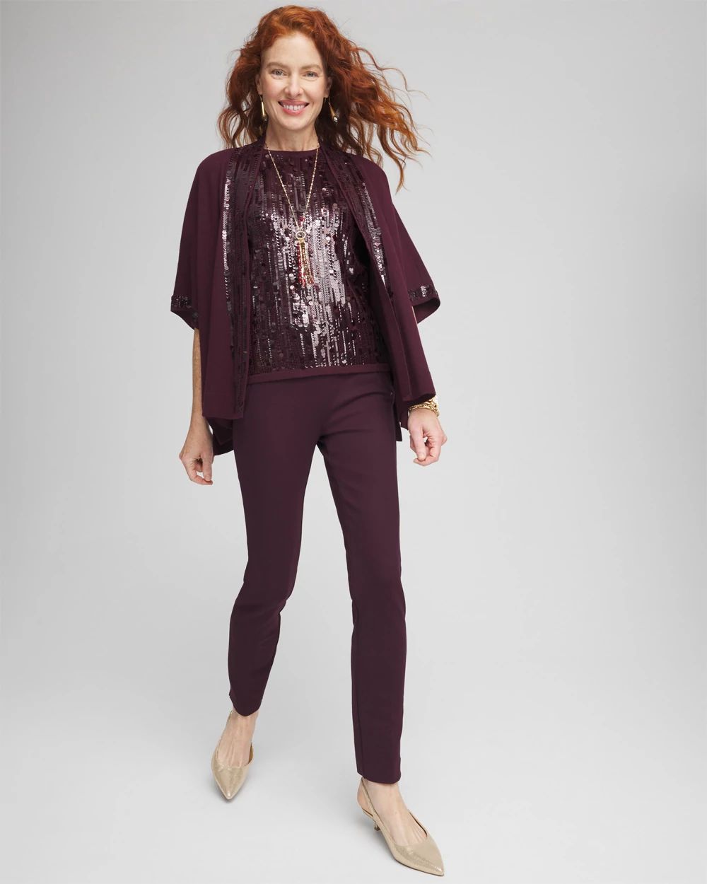Juliet Ponte Trim Detail Ankle Pants click to view larger image.
