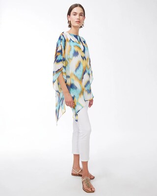 Ikat Side Tie Poncho