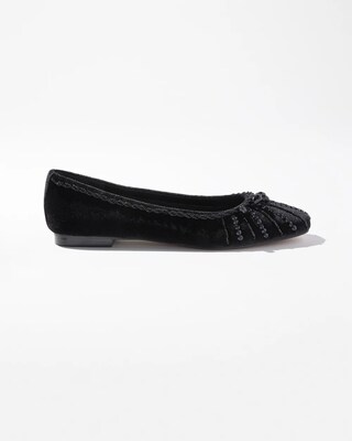Velvet Beaded Flats