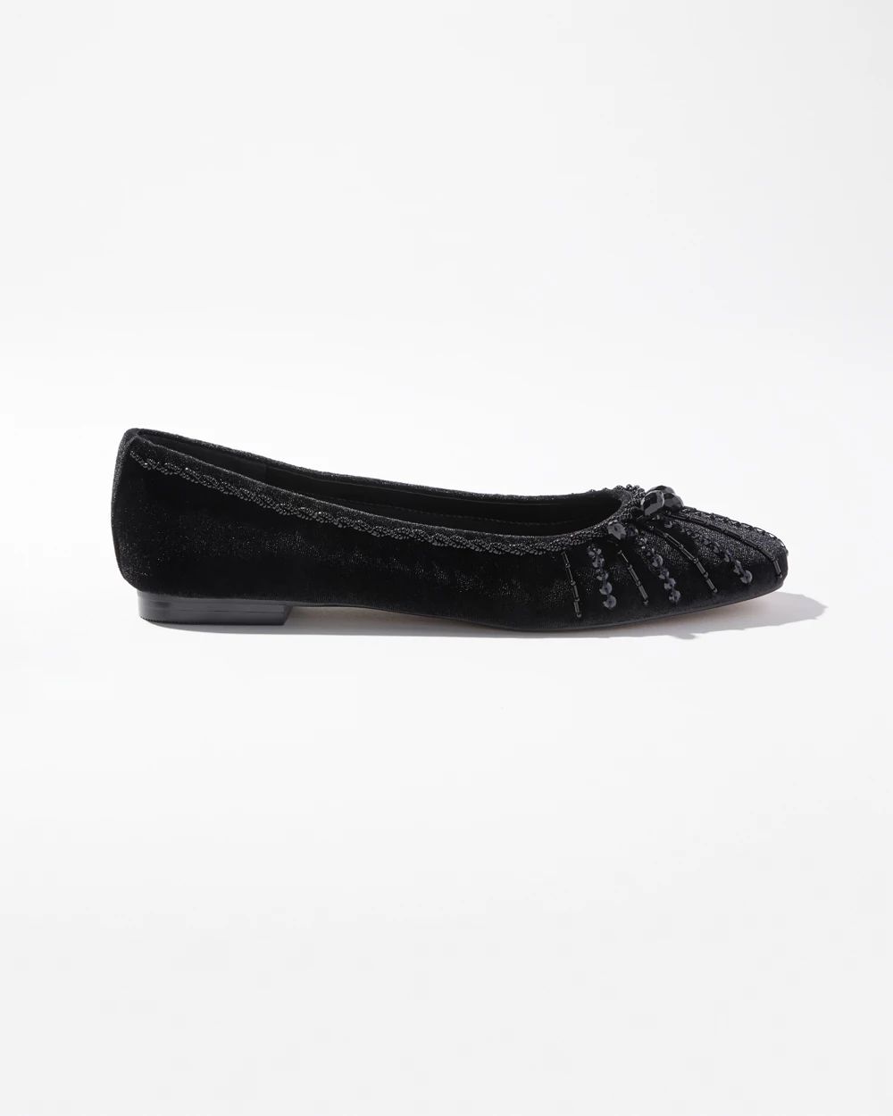 Velvet Beaded Flats