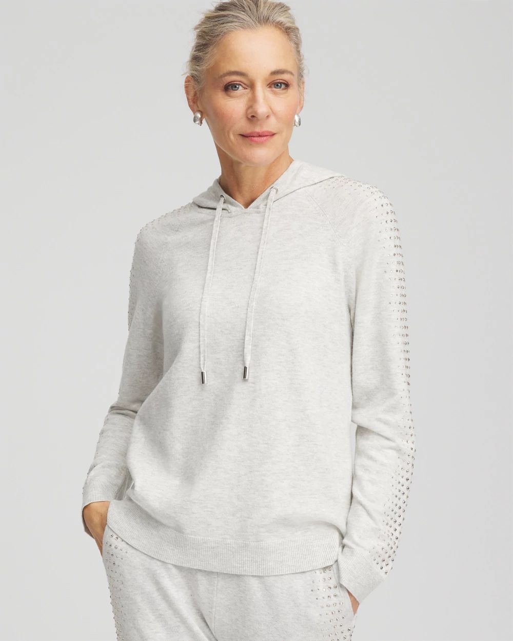 Zenergy® Luxe Cashmere Blend Rhinestone Hoodie