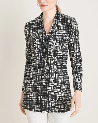 Polished Criss-Cross Print Pima Cotton Tunic