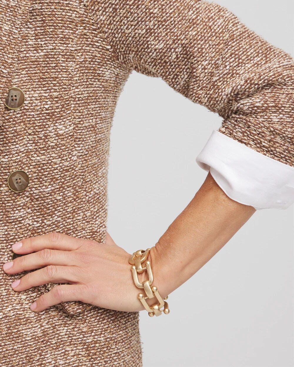 Golden Link Chain Stretch Bracelet