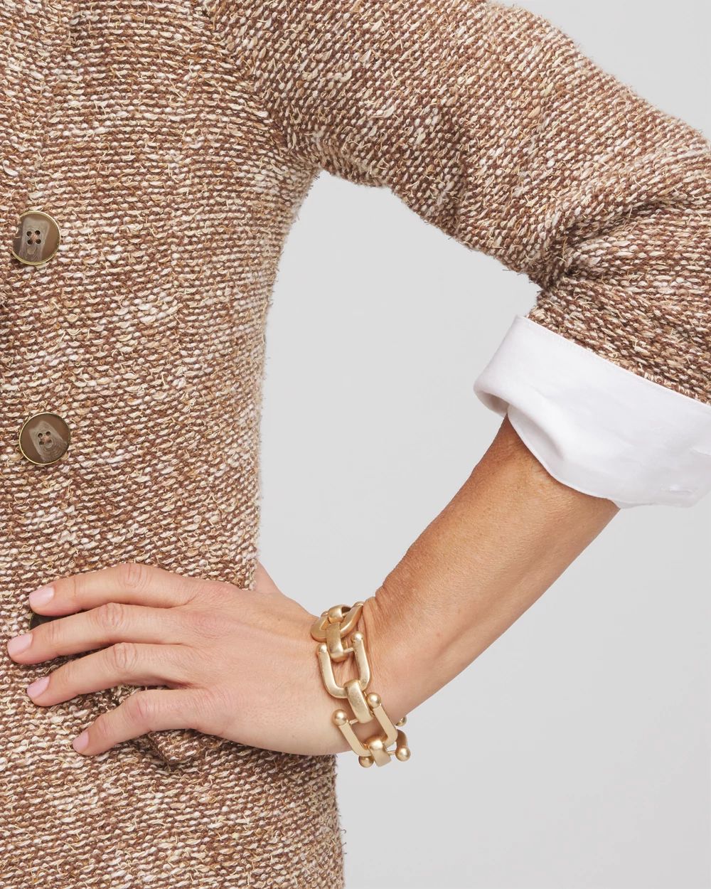 Golden Link Chain Stretch Bracelet