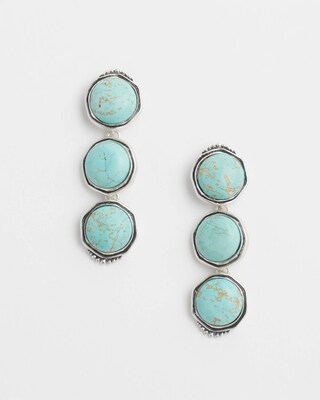 No Droop™ Turquoise Howlite Linear Earrings