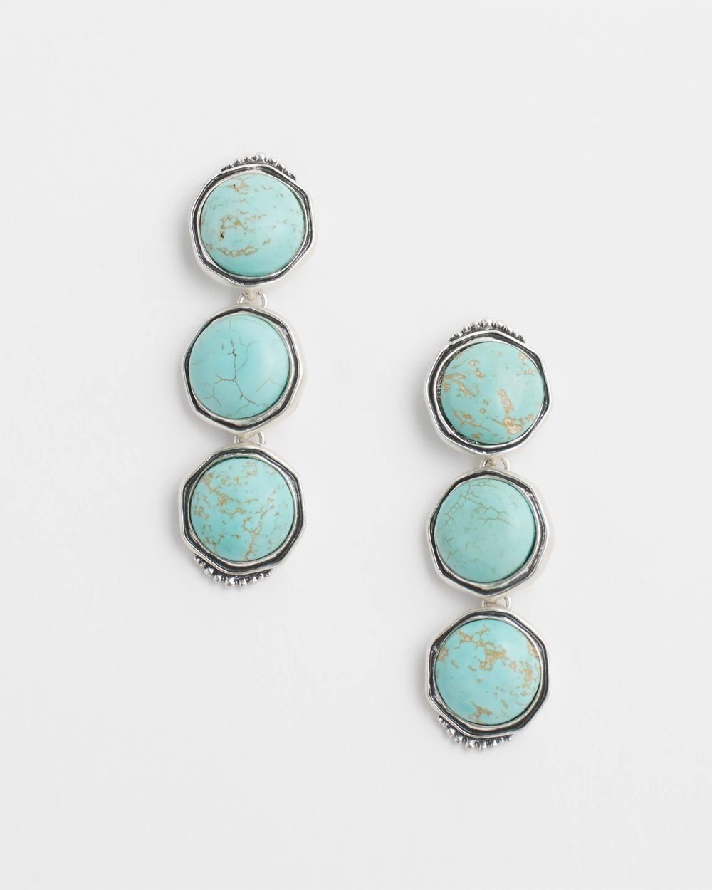 No Droop™ Turquoise Howlite Linear Earrings