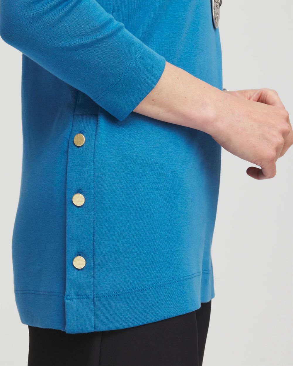 V-neck Button Detail Tunic