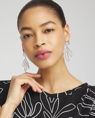 Silver Tone Palm Earrings