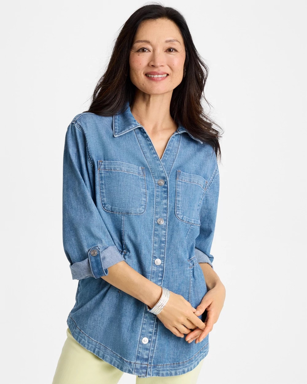 Denim Cinch Waist Jacket