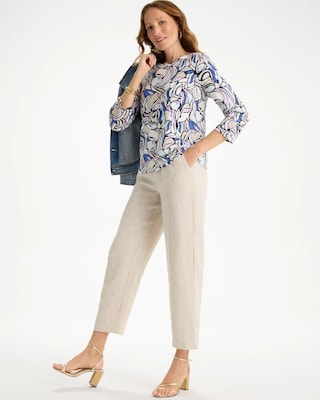 Floral Cotton Slub Henley Tee click to view larger image.