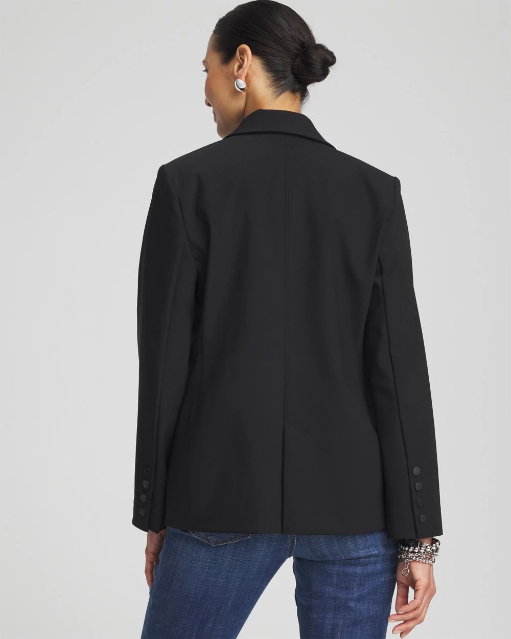 Petite Zip Pocket Stretch Blazer