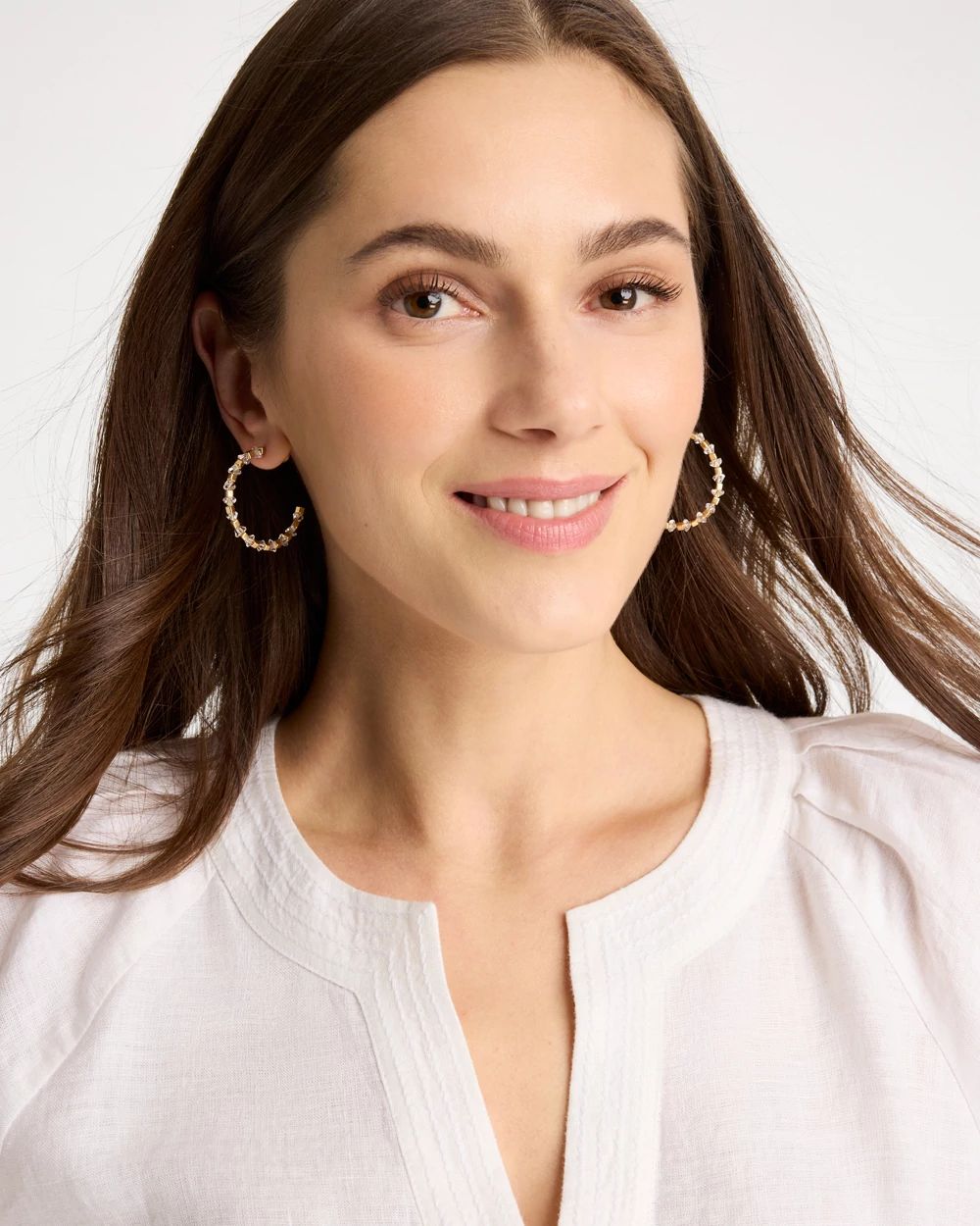 Sea Foam Hoop Earrings