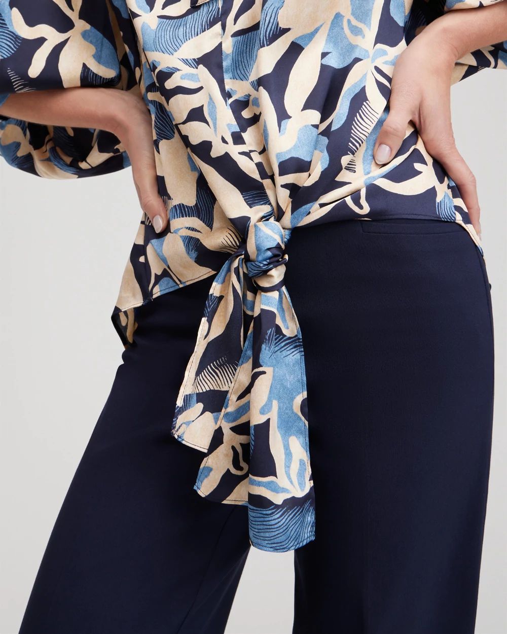 Floral Tie-Front Shirt