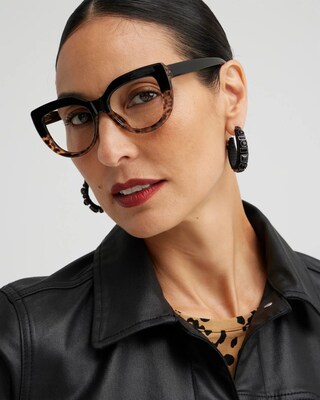 Leopard Print Colorblock Readers