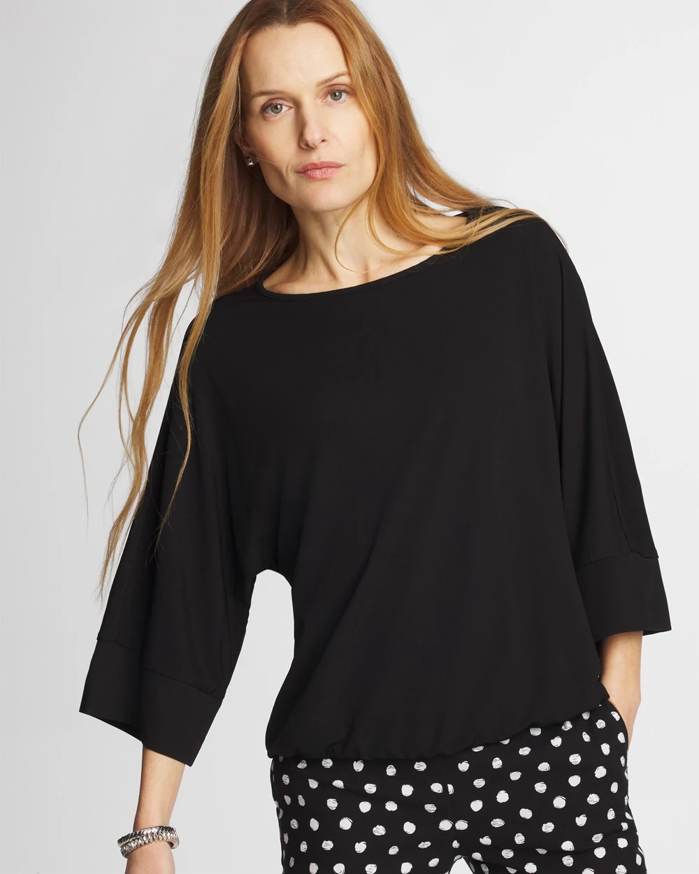 Matte Jersey Bubble Hem Top