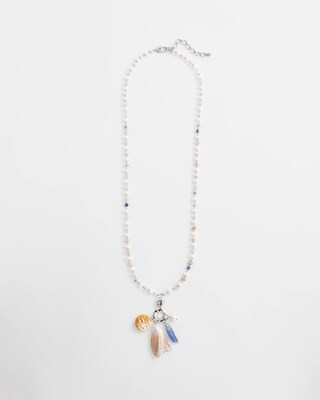 Seashell Beaded Pendant Necklace click to view larger image.