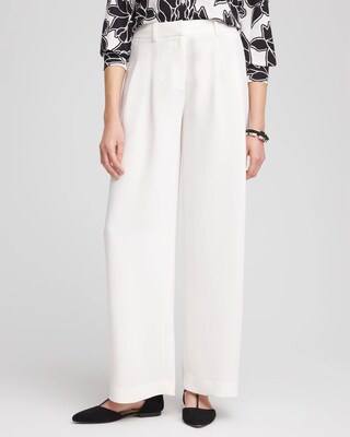 Crepe Pleated Wide-Leg Pants