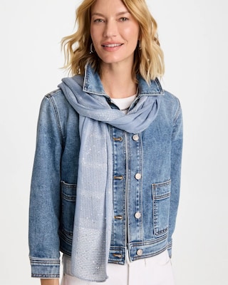 Lurex Trim Oblong Scarf click to view larger image.