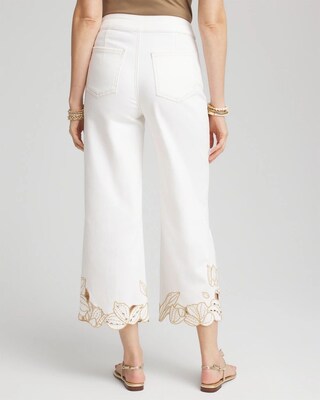 Pull-On Embellished Cropped Jeans click to view larger image.