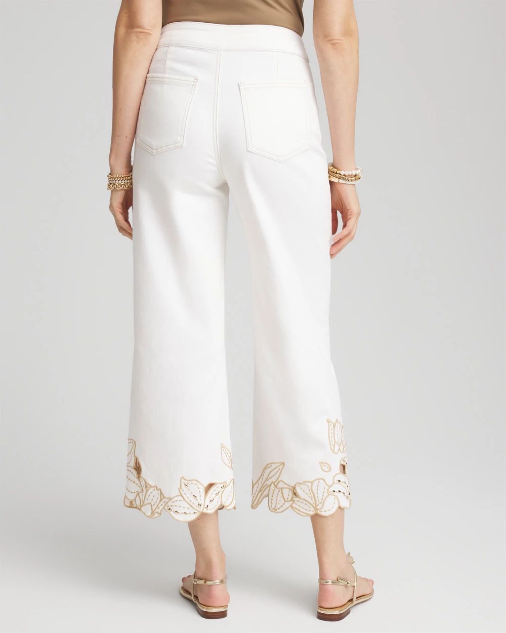 Pull-On Embellished Cropped Jeans