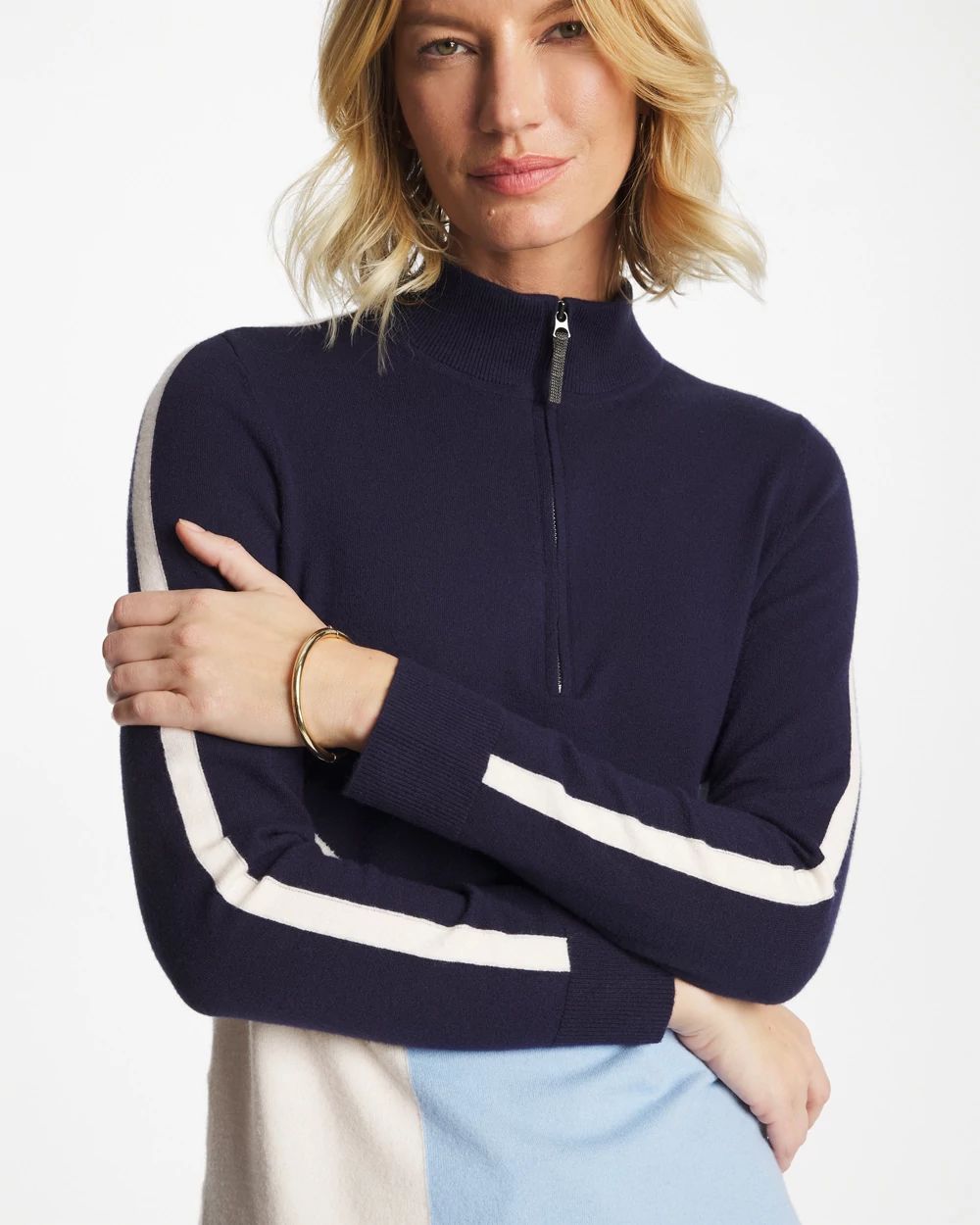Zenergy® Luxe Colorblock Half-Zip Pullover
