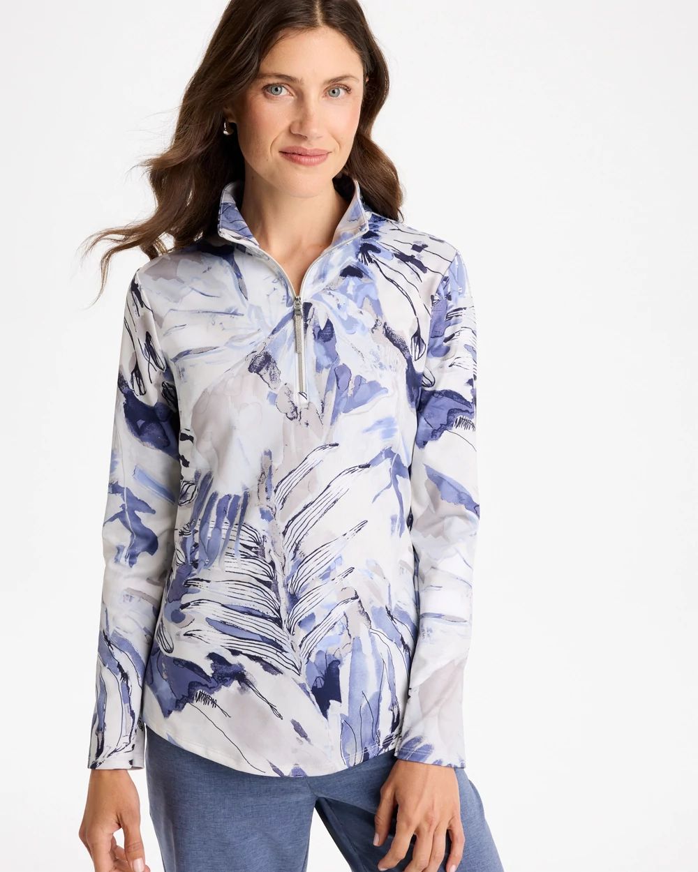 Zenergy® UPF Botanic Half Zip Polo