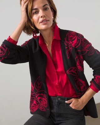 Textured Jacquard Print Cardigan
