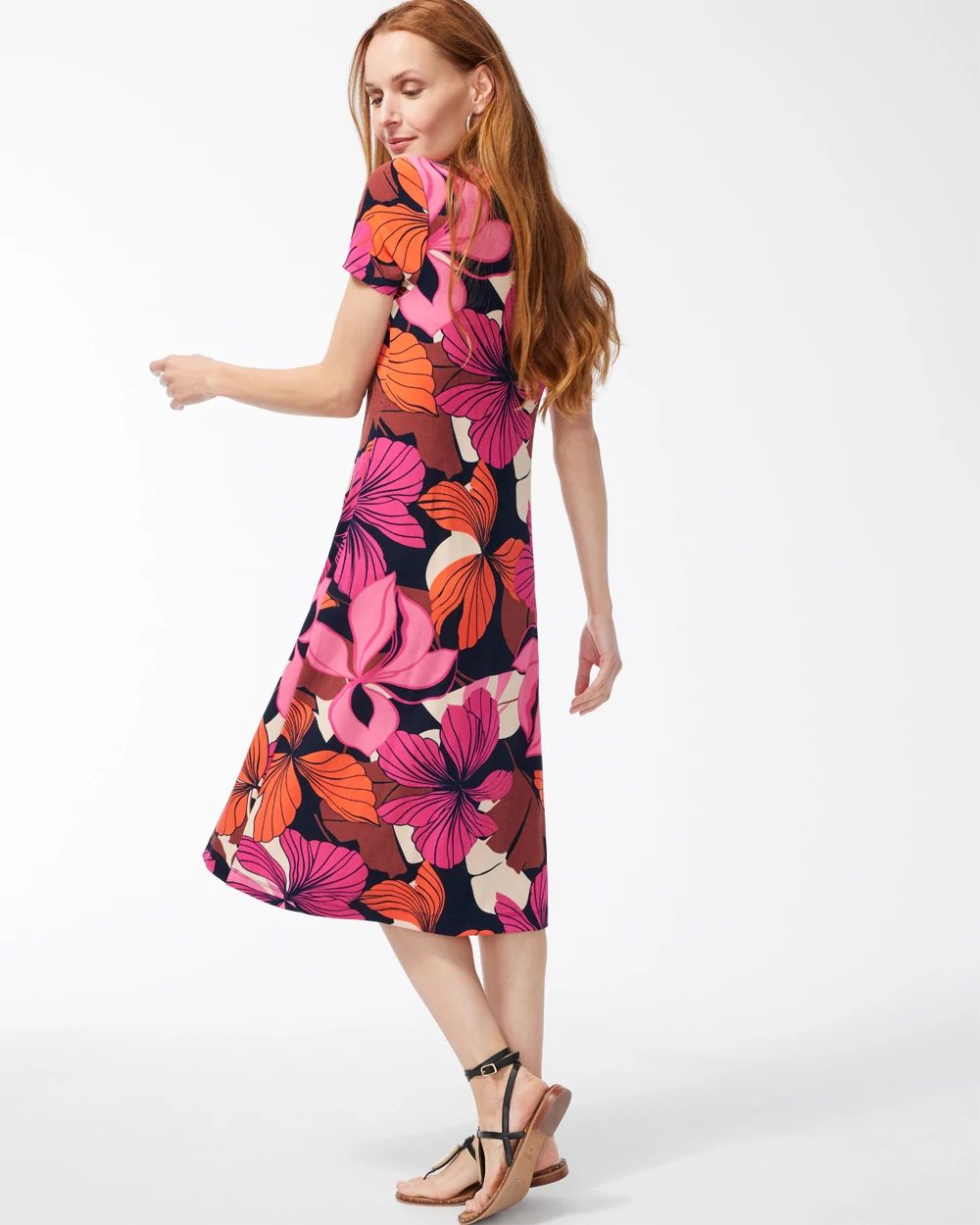 Travelers Floral Midi Dress