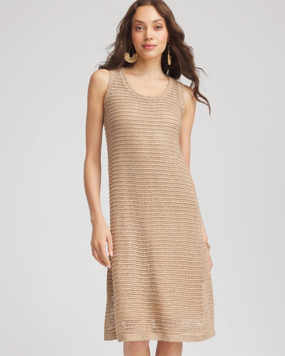 Crochet-Knit Sequins Tank Dress | Chico's Crochet-Knit Sequins Tank Dress | Chico's