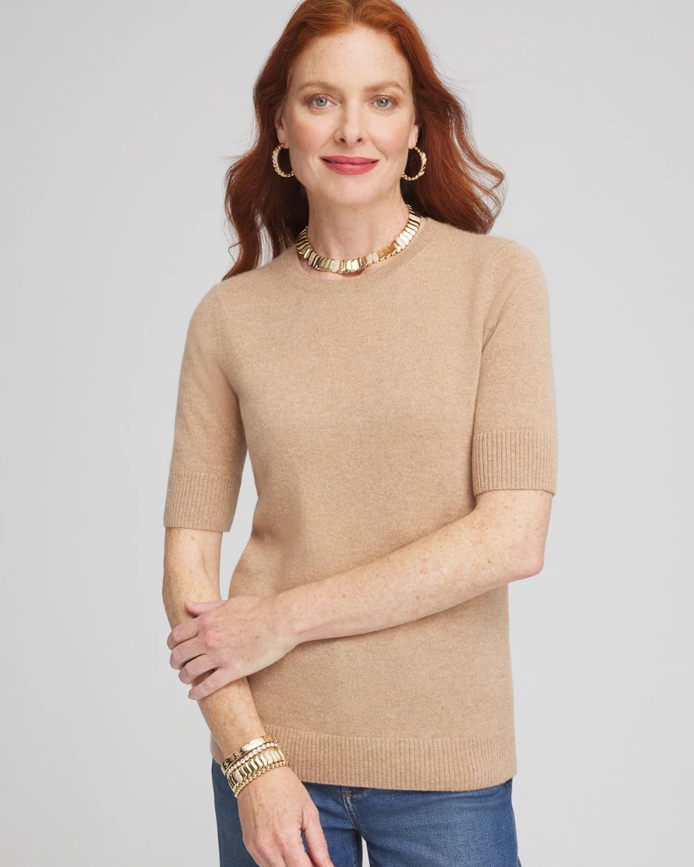 Cashmere Short Sleeve Sweater