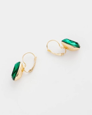 Emerald Green Gem Drop Earrings click to view larger image.