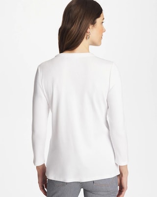 Ribbed Button Crewneck Tee click to view larger image.