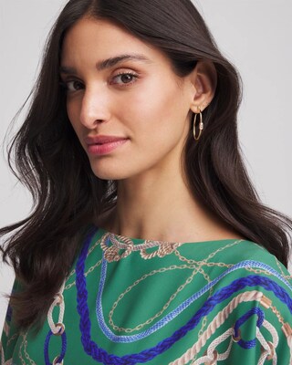 Gold Oval Hoop Earrings click to view larger image.