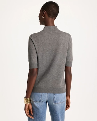 Ella Mockneck Elbow-Sleeve Sweater click to view larger image.