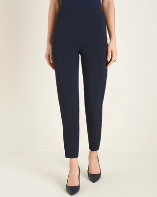 Pull-On Tapered Crepe Ankle Pants