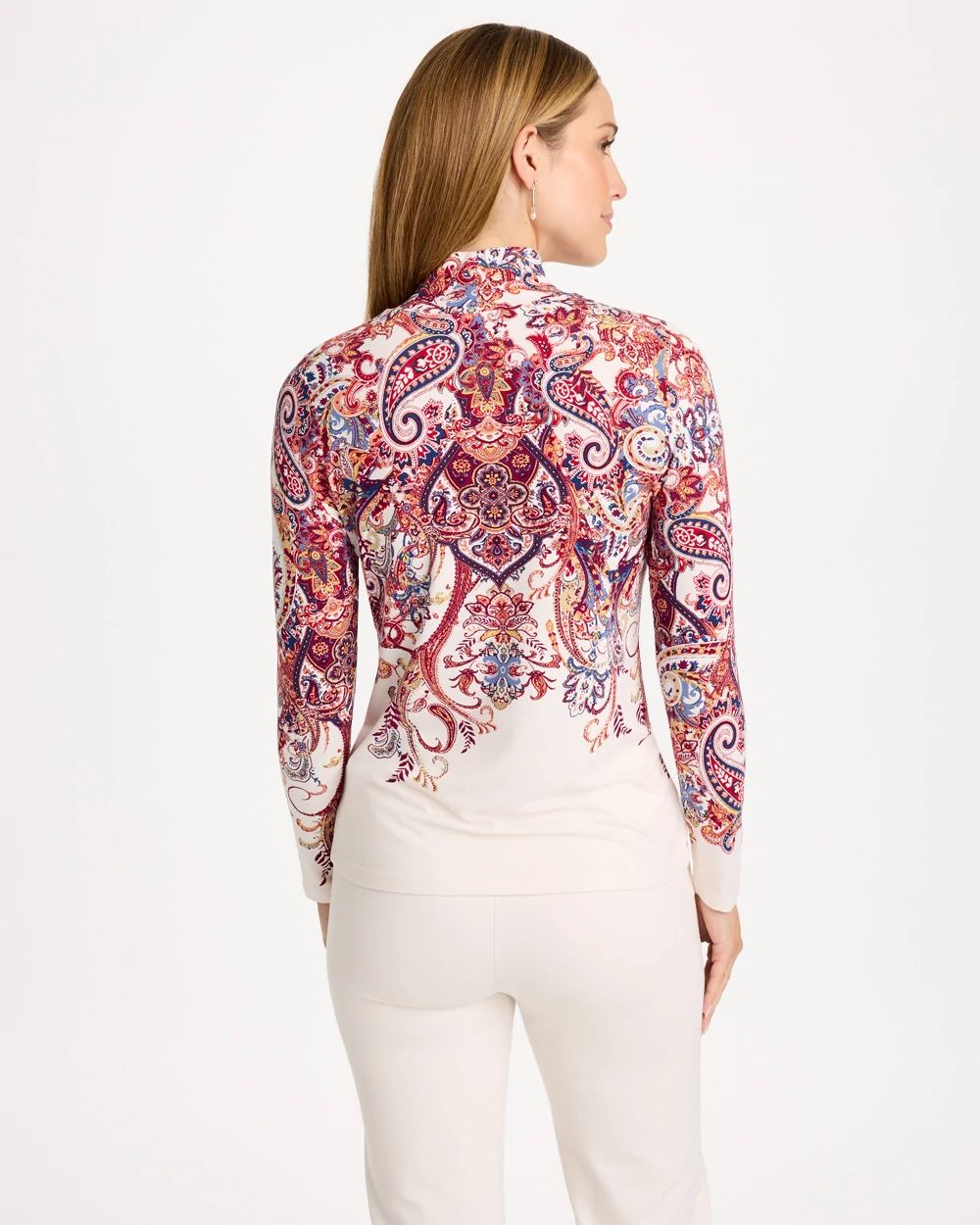 Touch of Cool™ Printed Mockneck Layering Tee click to view larger image.