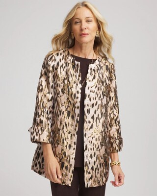 Travelers™ Animal-Print Jacquard Jacket