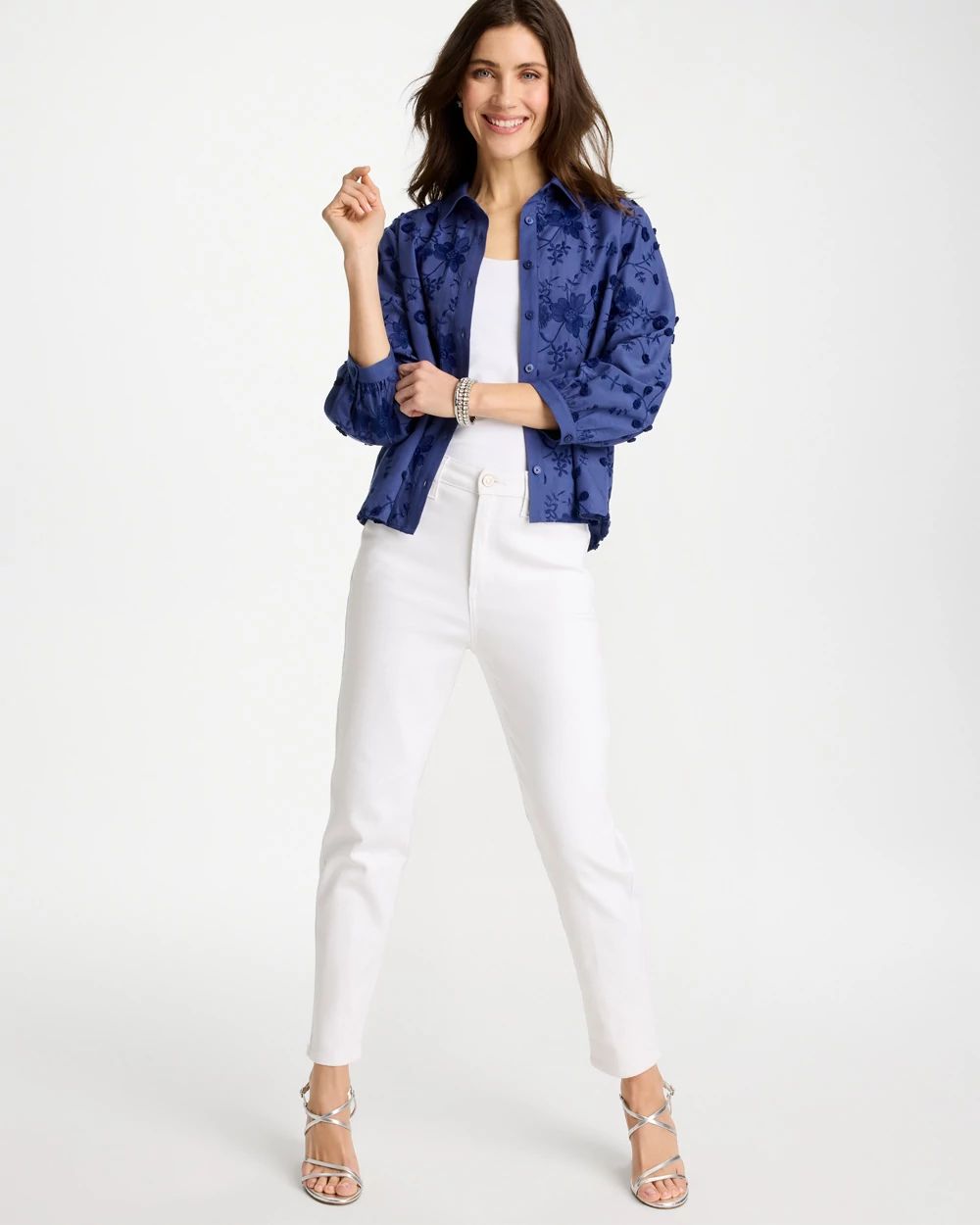 3D Floral Embroidered Top