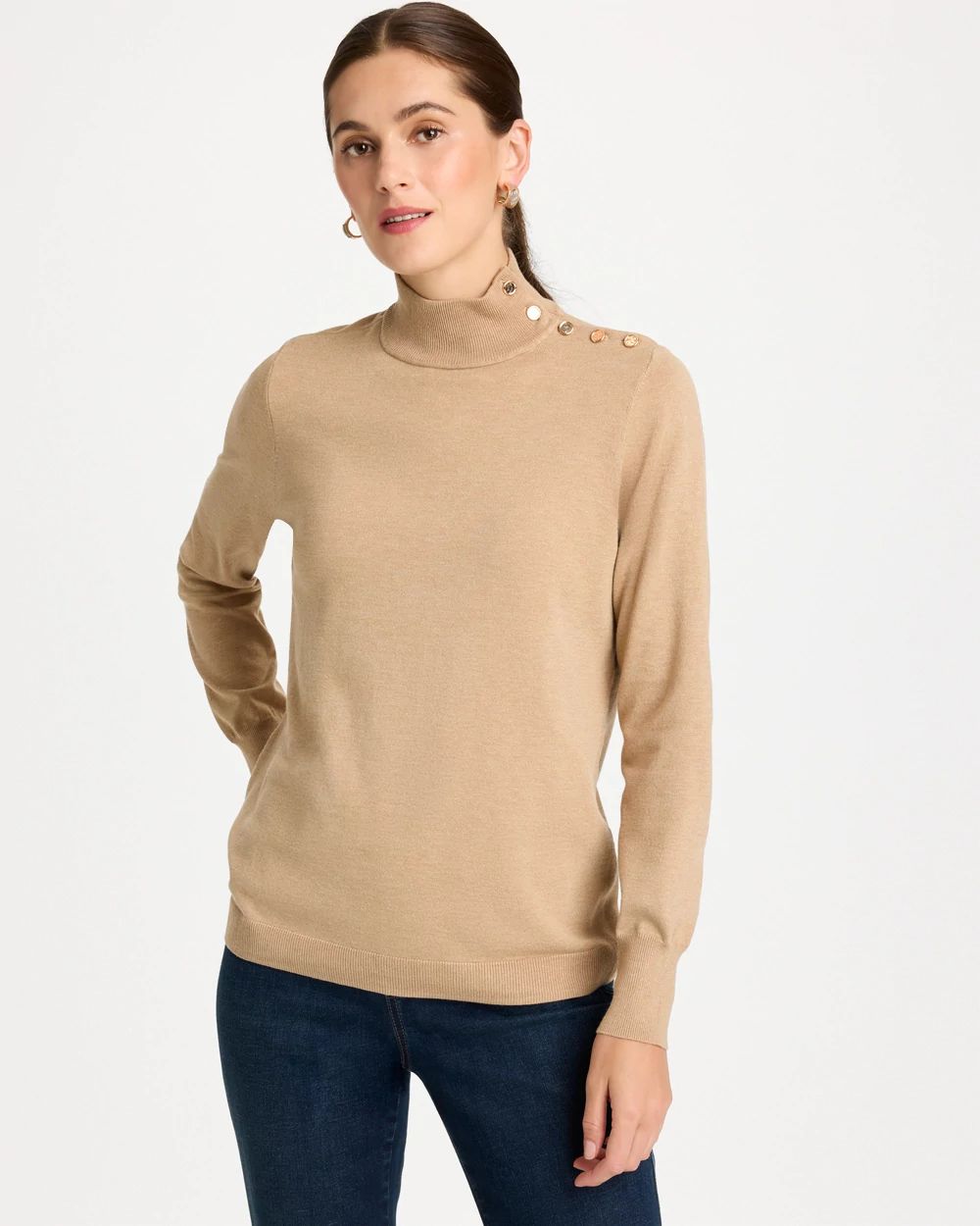 Ella Button Mockneck Sweater