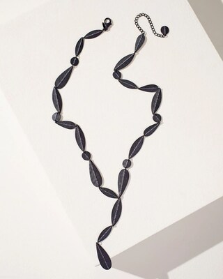 Black Glitz Y-Necklace